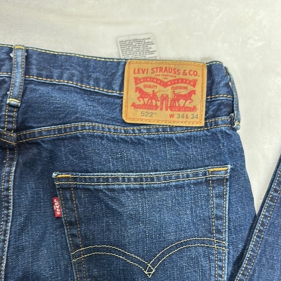 Levi's 522 Men's Straight Jeans - Dark Blue 34x34 - Picture 2 of 8